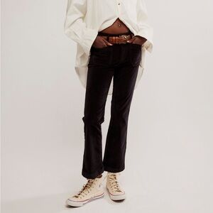 Free People Velvet High Time Kick Flare Pants in Black Size 2 High Rise